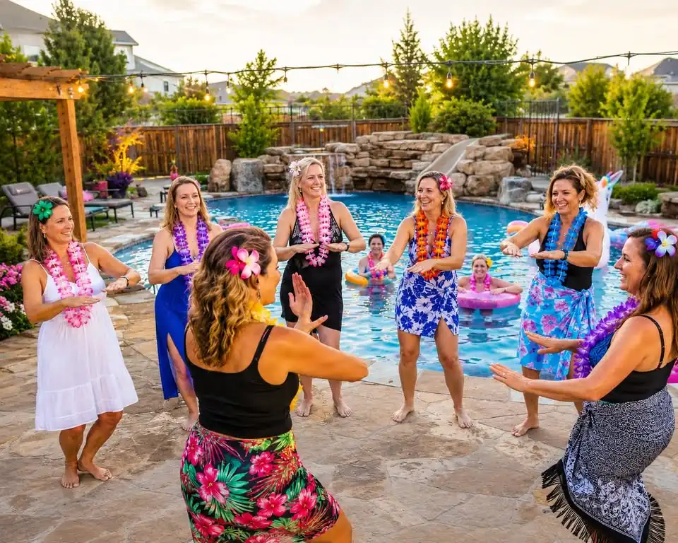 Hula Lesson and Tropical Pool Evening
